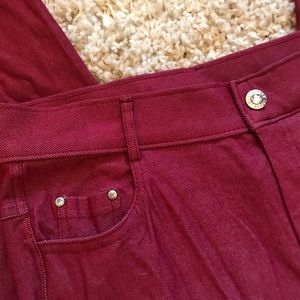 Burgundy Jean Leggings